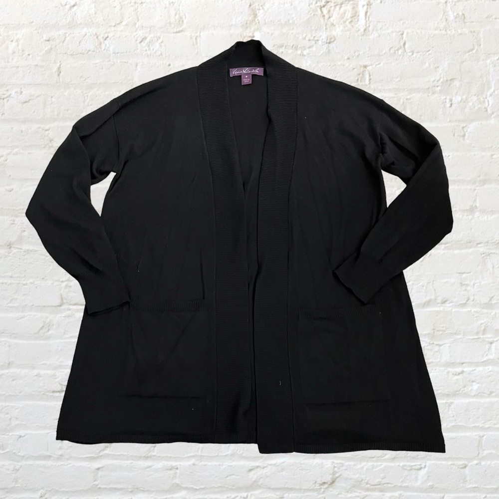 Like 🆕 Gloria Vanderbilt open front black pocketed boyfriend cardigan